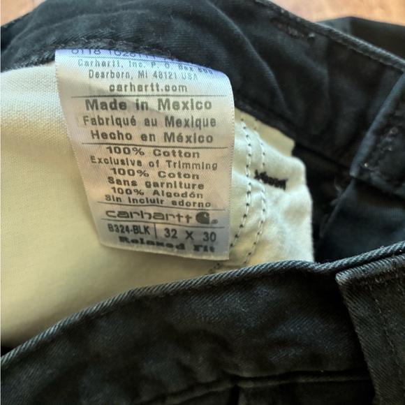 Carharrt Black Work Pants 32x30 Straight Fit Heavy Cotton Utility Pants - Picture 5 of 5